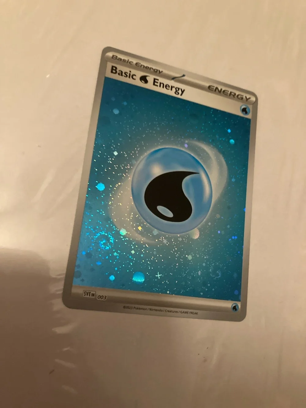 Pokemon Water Basic Energy Holo Blue Silver